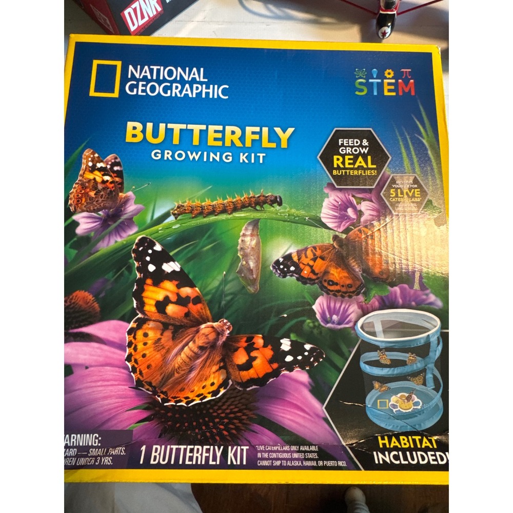 National Geographic Butterfly Growing Kit Kids OS Blue New STEM Science Habitat